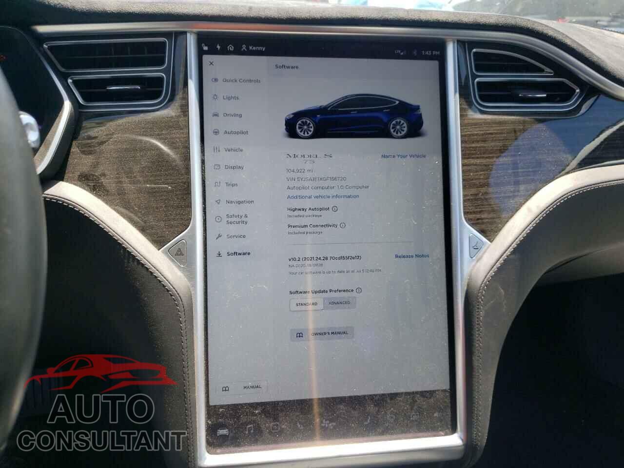 TESLA MODEL S 2016 - 5YJSA1E1XGF156720