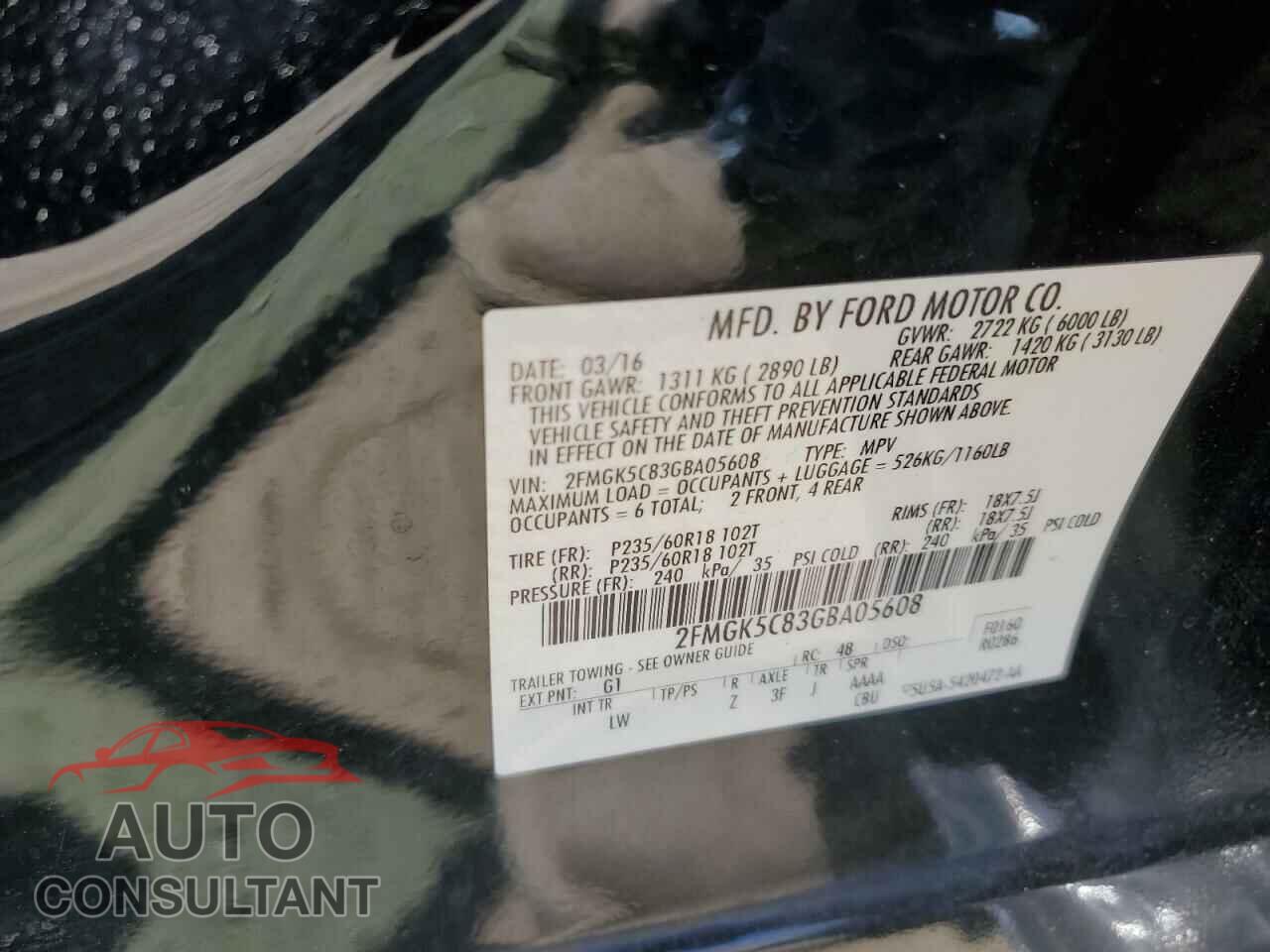 FORD FLEX 2016 - 2FMGK5C83GBA05608