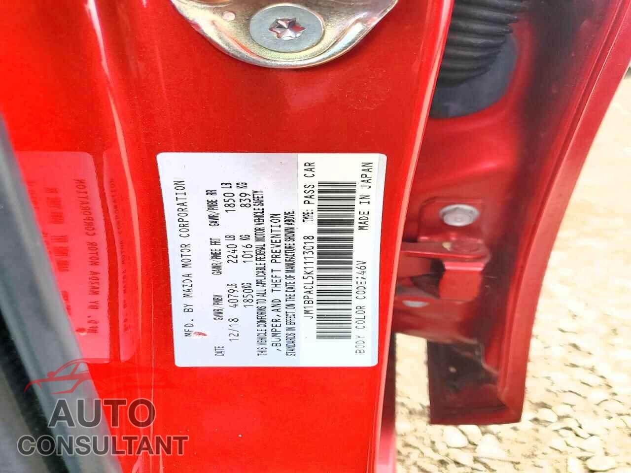 MAZDA 3 2019 - JM1BPACL5K1113018