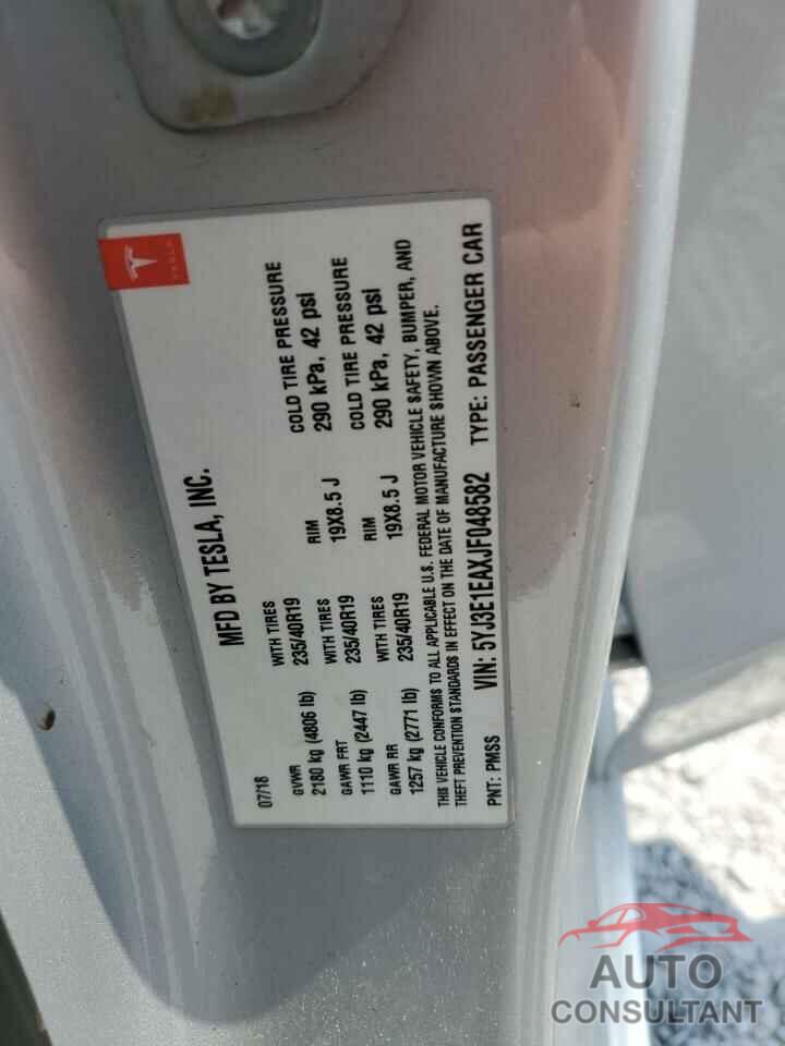 TESLA MODEL 3 2018 - 5YJ3E1EAXJF048582