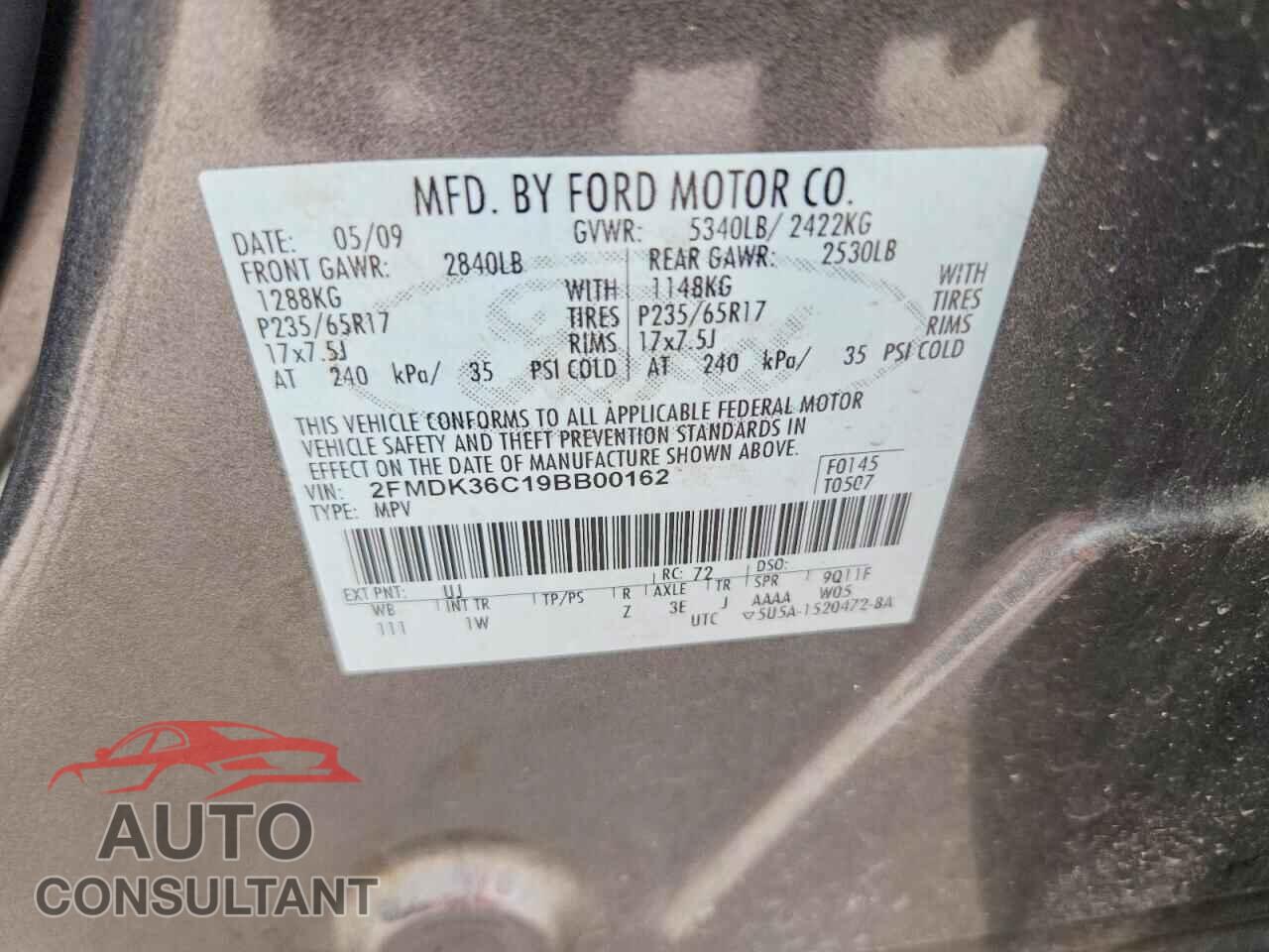 FORD EDGE 2009 - 2FMDK36C19BB00162