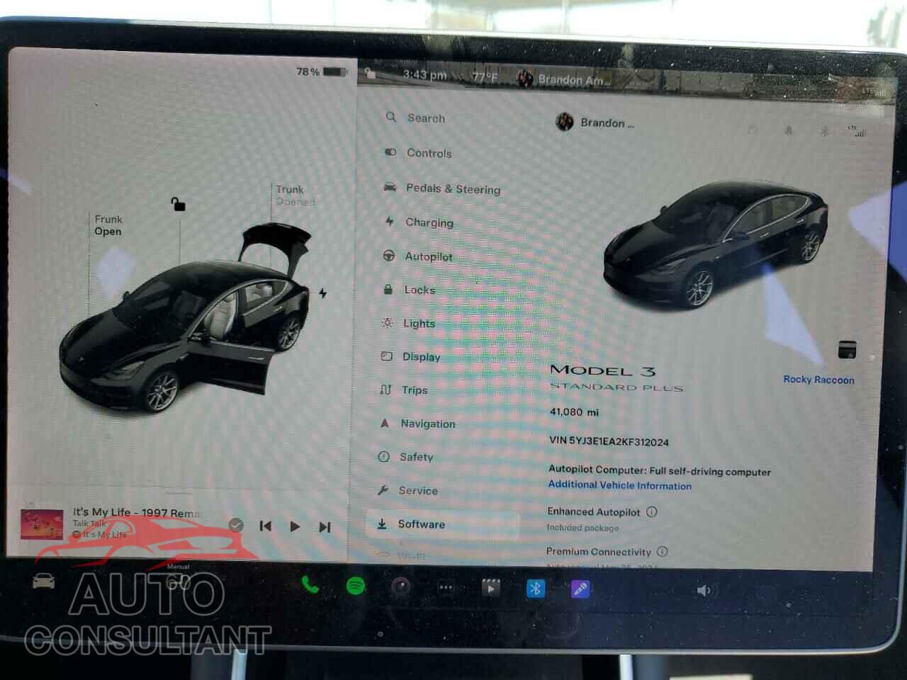 TESLA MODEL 3 2019 - 5YJ3E1EA2KF312024
