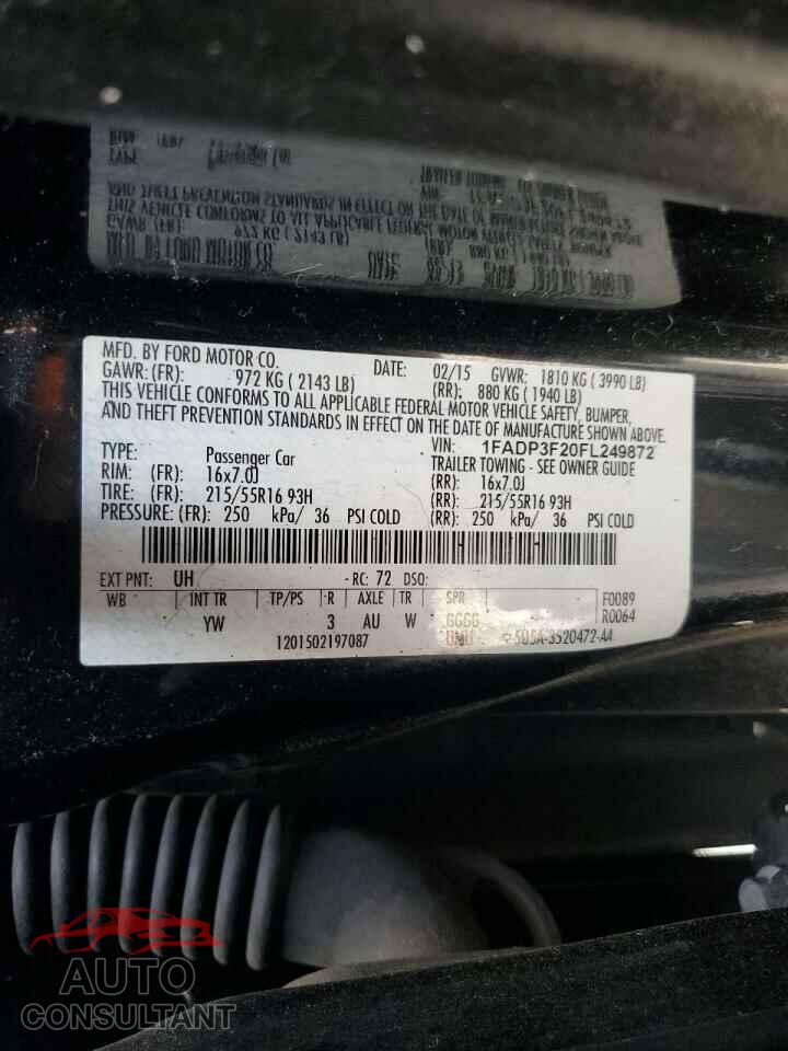 FORD FOCUS 2015 - 1FADP3F20FL249872