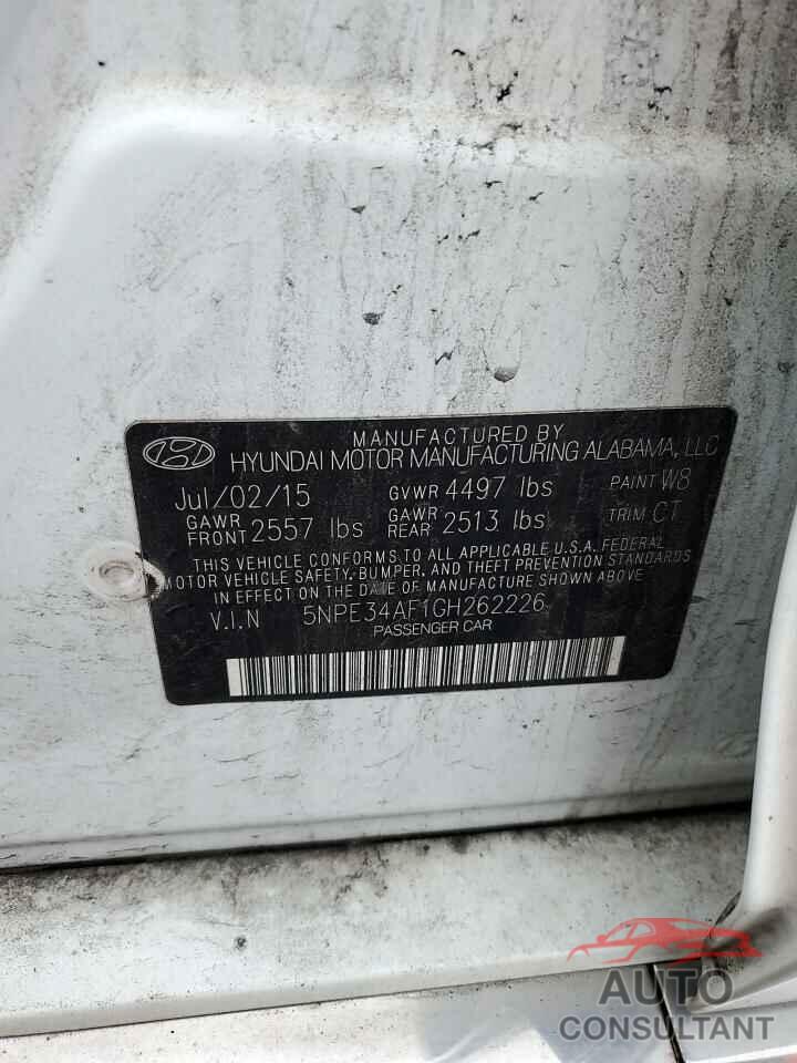 HYUNDAI SONATA 2016 - 5NPE34AF1GH262226