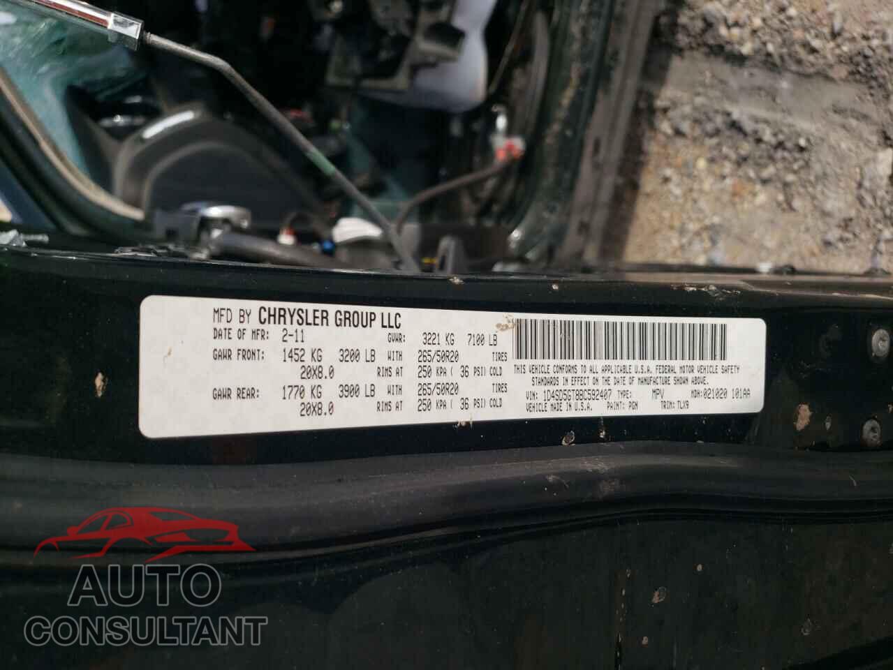 DODGE DURANGO 2011 - 1D4SD5GT8BC592407
