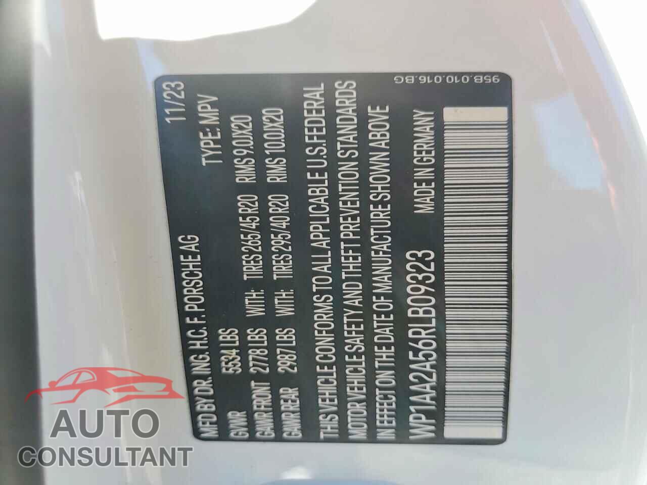 PORSCHE MACAN 2024 - WP1AA2A56RLB09323