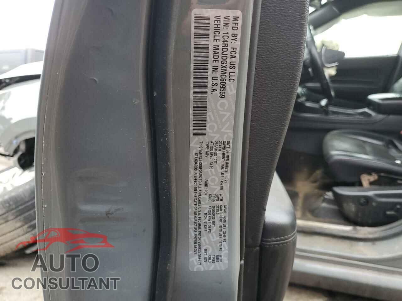 DODGE DURANGO 2021 - 1C4RDJDGXMC609559