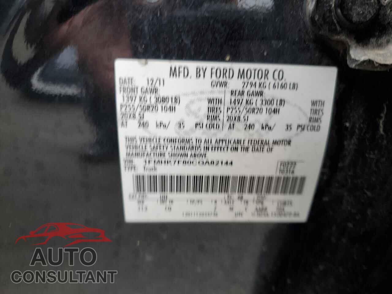 FORD EXPLORER 2012 - 1FMHK7F80CGA82144