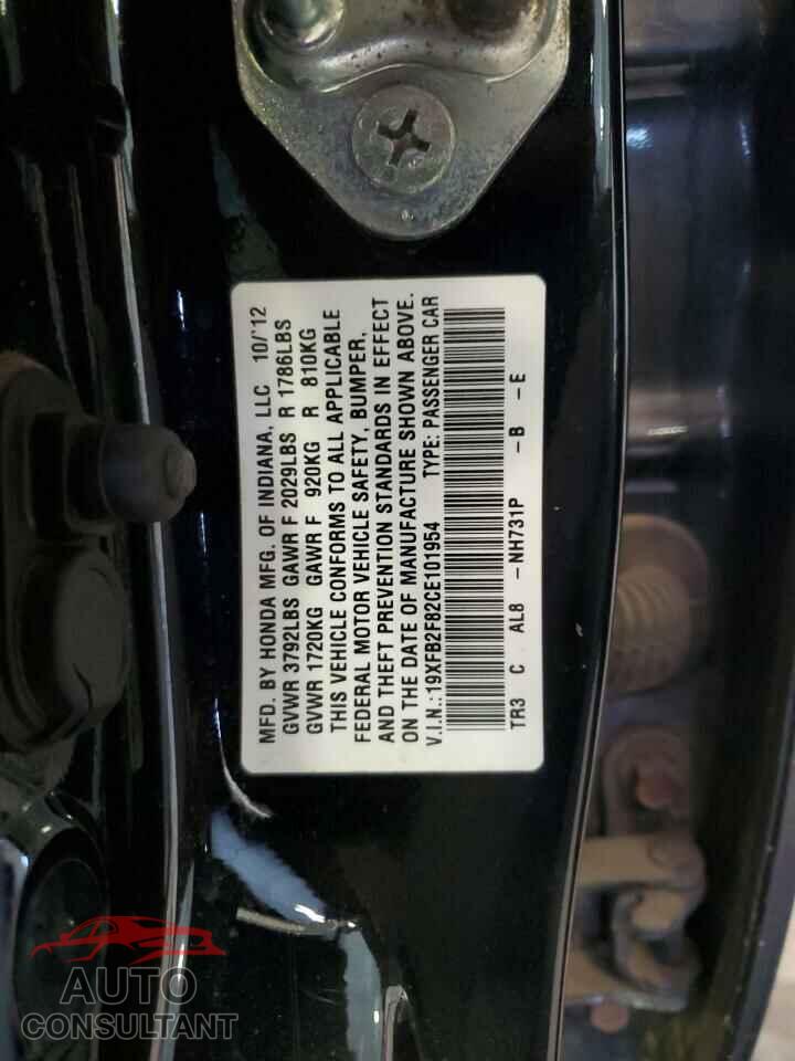 HONDA CIVIC 2012 - 19XFB2F82CE101954