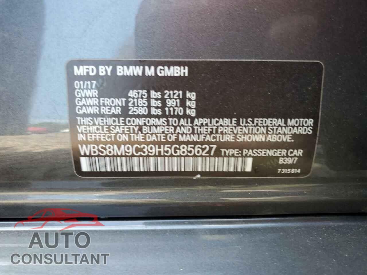 BMW M3 2017 - WBS8M9C39H5G85627
