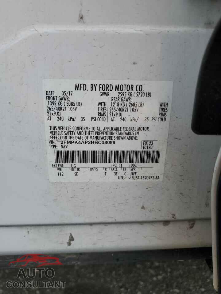FORD EDGE 2017 - 2FMPK4AP2HBC08088