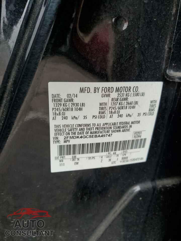 FORD EDGE 2014 - 2FMDK4GC5EBA49747