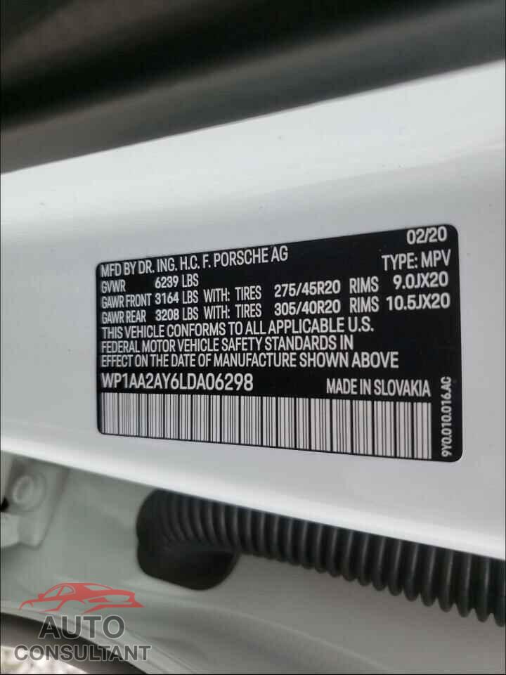 PORSCHE CAYENNE 2020 - WP1AA2AY6LDA06298