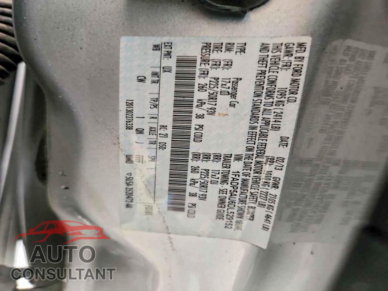 FORD CMAX 2013 - 1FADP5AU6DL529152