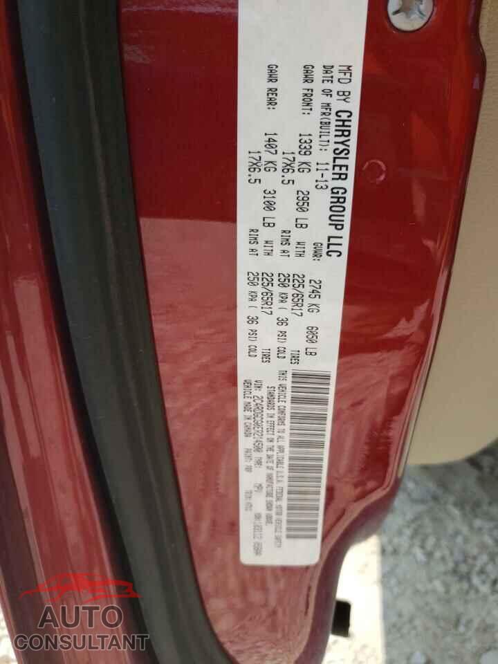 DODGE CARAVAN 2014 - 2C4RDGCG0ER214500