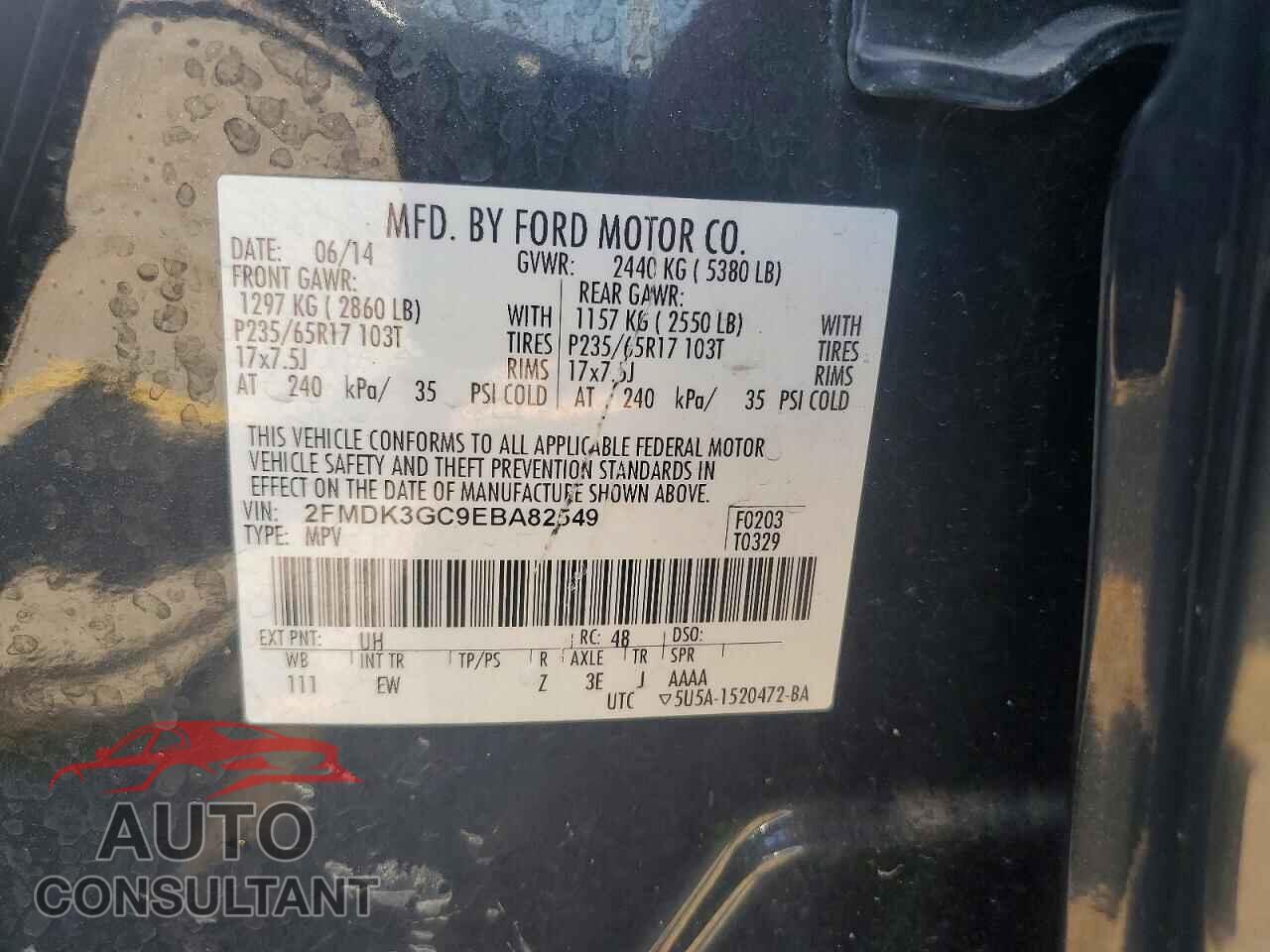 FORD EDGE 2014 - 2FMDK3GC9EBA82549