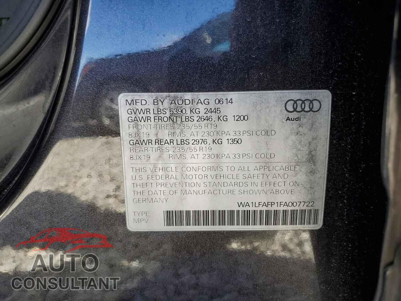 AUDI Q5 2015 - WA1LFAFP1FA007722