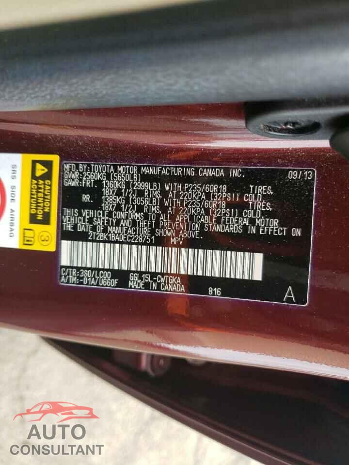 LEXUS RX350 2014 - 2T2BK1BA0EC228751