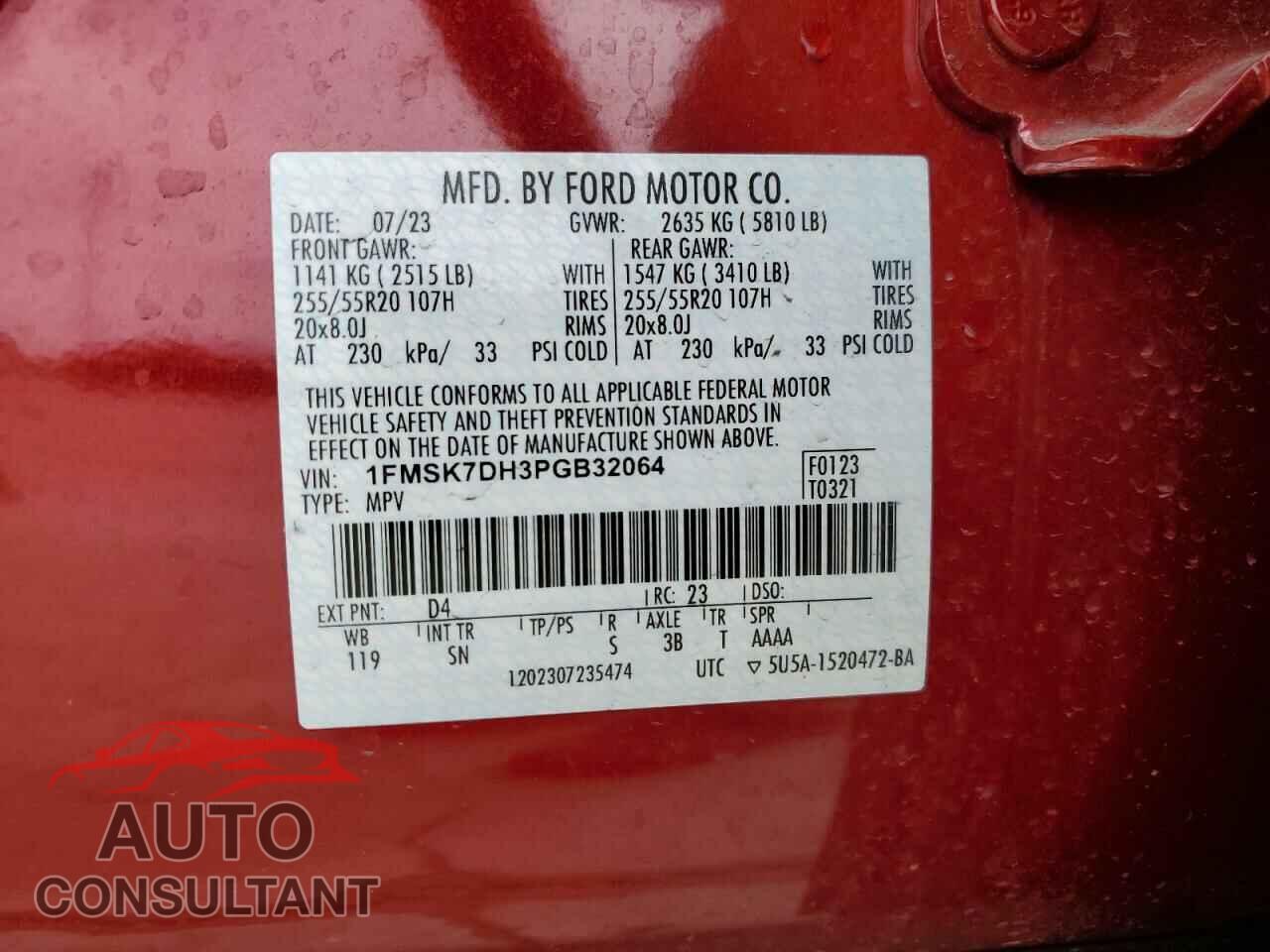 FORD EXPLORER 2023 - 1FMSK7DH3PGB32064