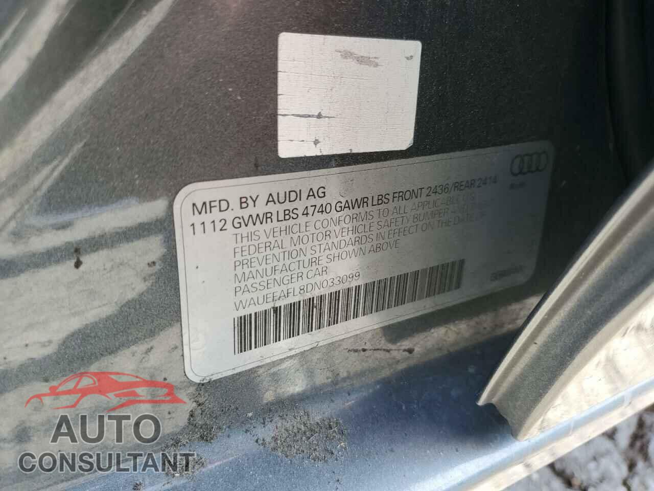 AUDI A4 2013 - WAUEFAFL8DN033099
