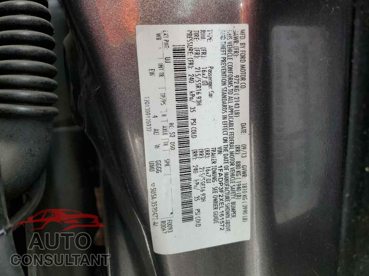 FORD FOCUS 2014 - 1FADP3F2XEL161572