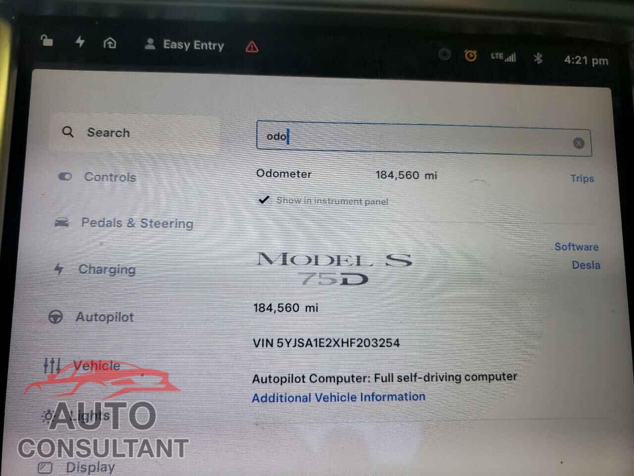 TESLA MODEL S 2017 - 5YJSA1E2XHF203254