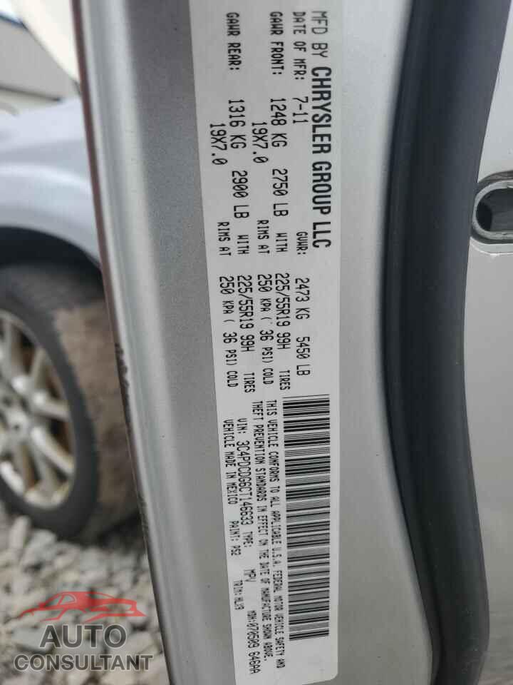 DODGE JOURNEY 2012 - 3C4PDCDG6CT146633
