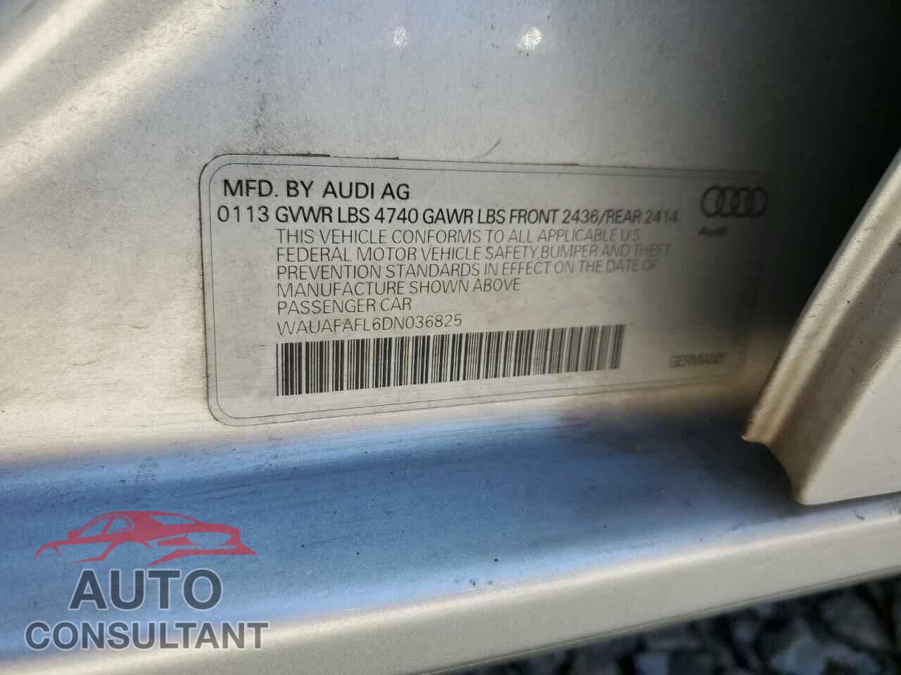 AUDI A4 2013 - WAUAFAFL6DN036825