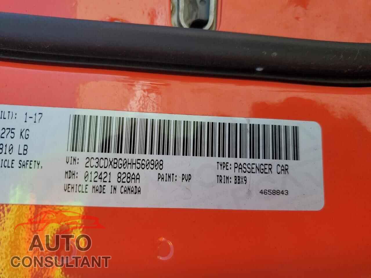 DODGE CHARGER 2017 - 2C3CDXBG0HH560908