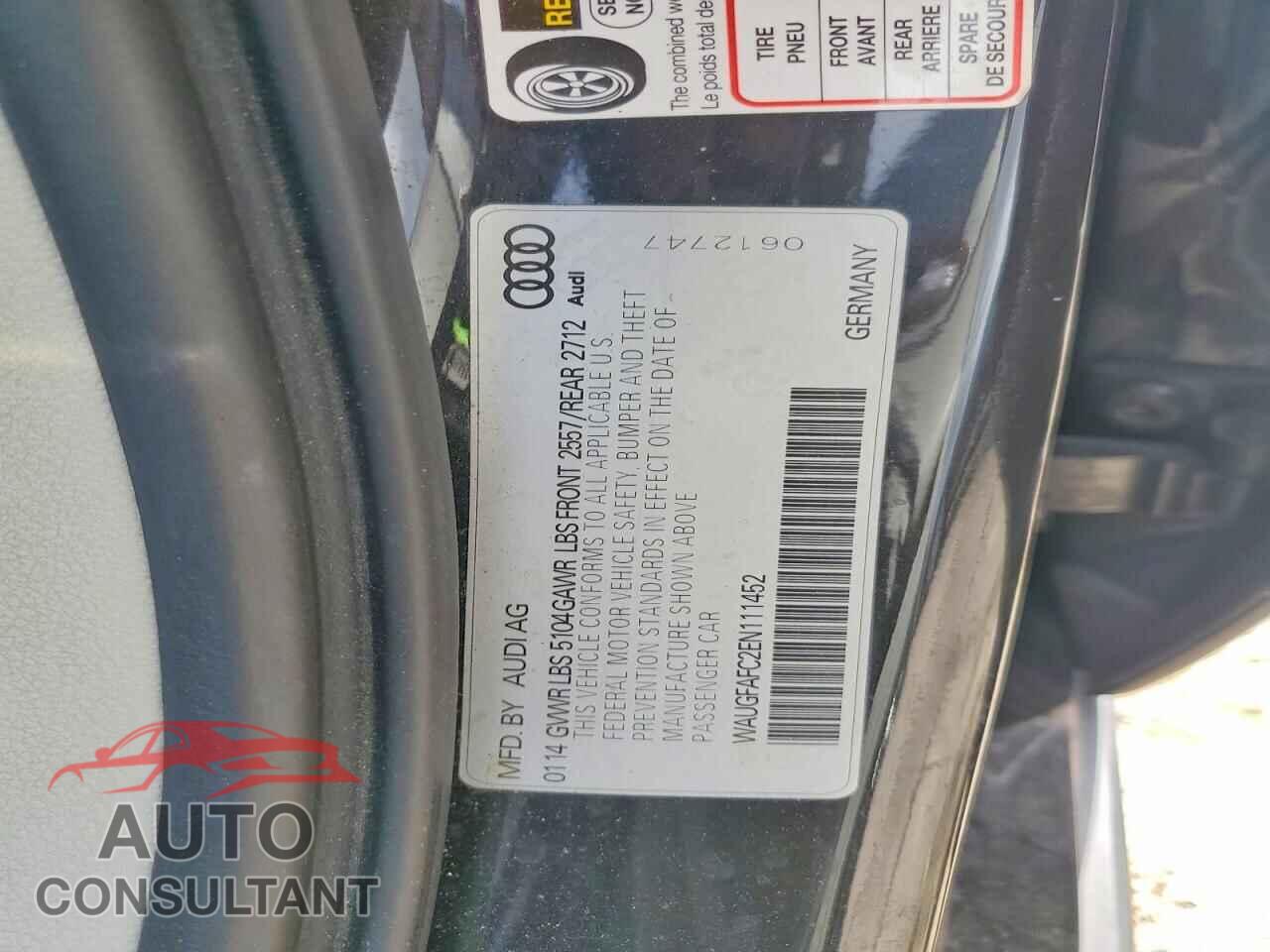 AUDI A6 2014 - WAUGFAFC2EN111452