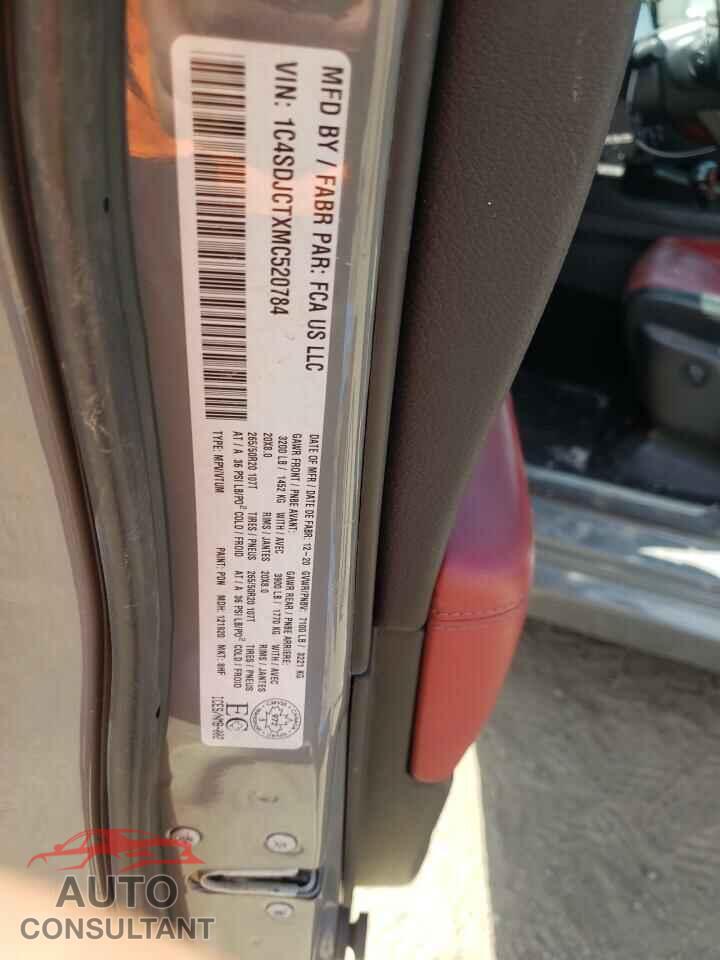DODGE DURANGO 2021 - 1C4SDJCTXMC520784