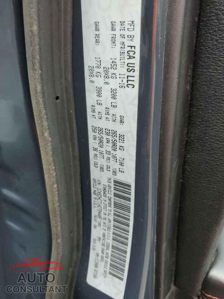 DODGE DURANGO 2017 - 1C4SDHCT1HC724405