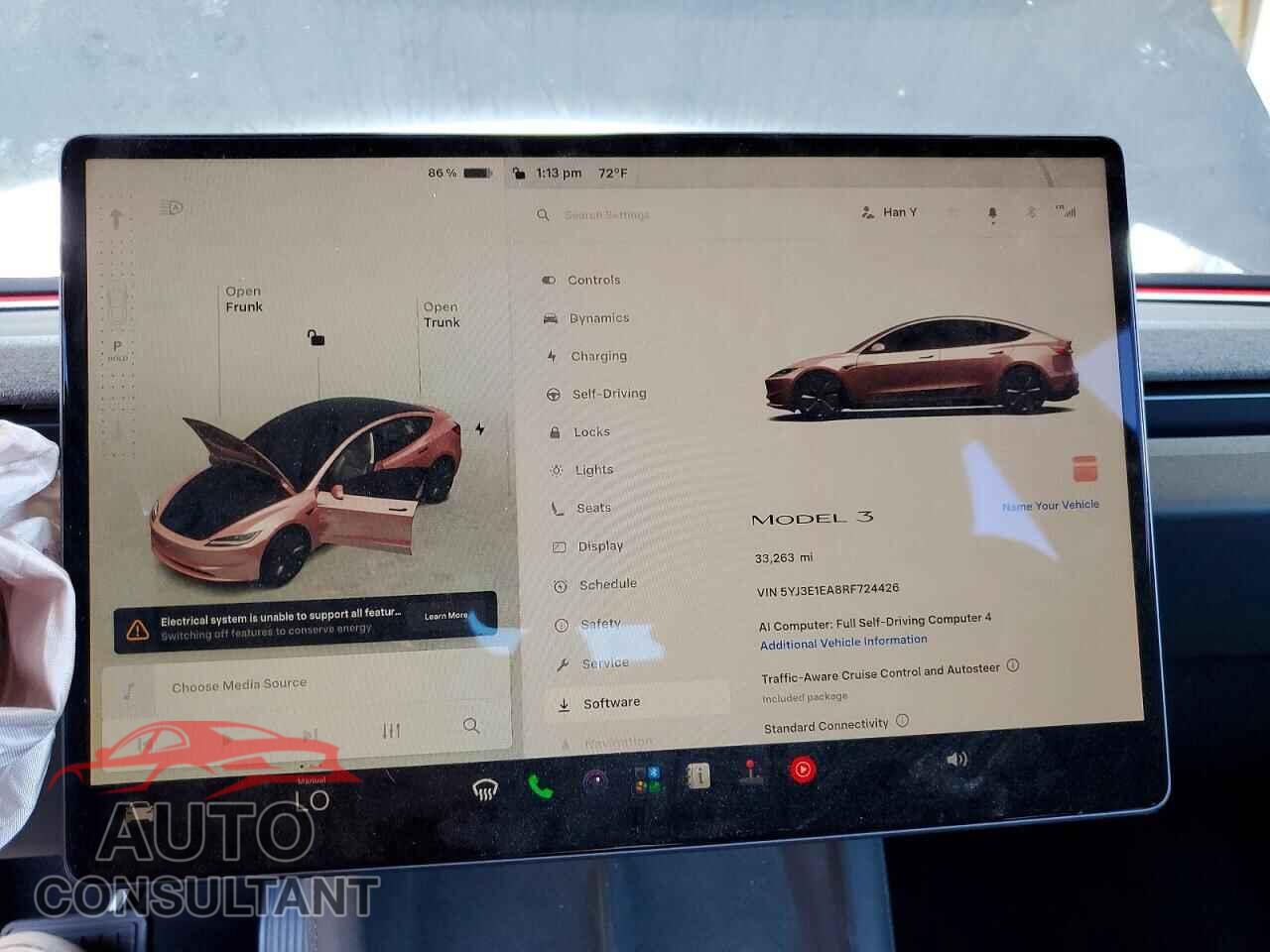 TESLA MODEL 3 2024 - 5YJ3E1EA8RF724426