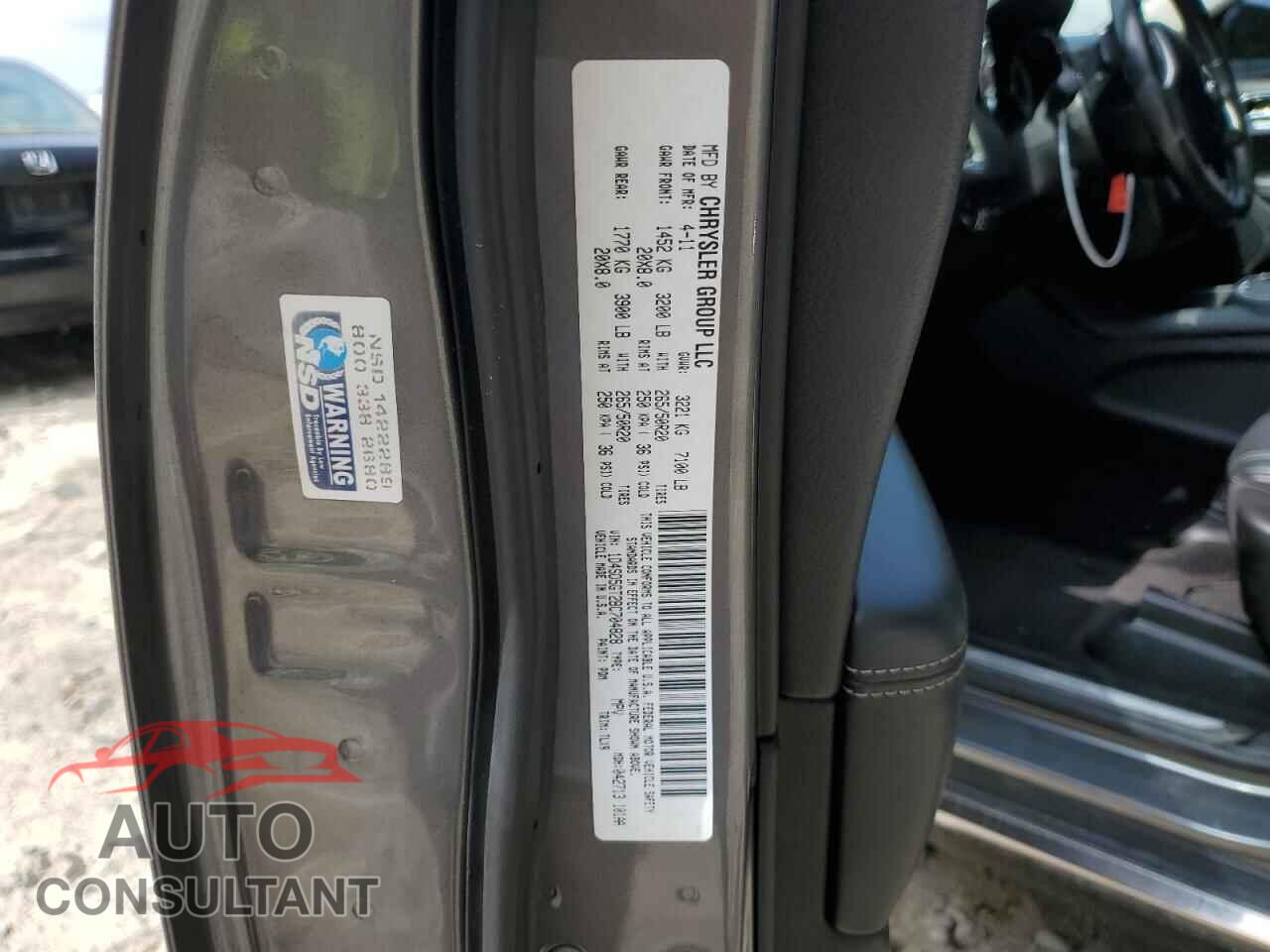 DODGE DURANGO 2011 - 1D4SD5GT2BC704828