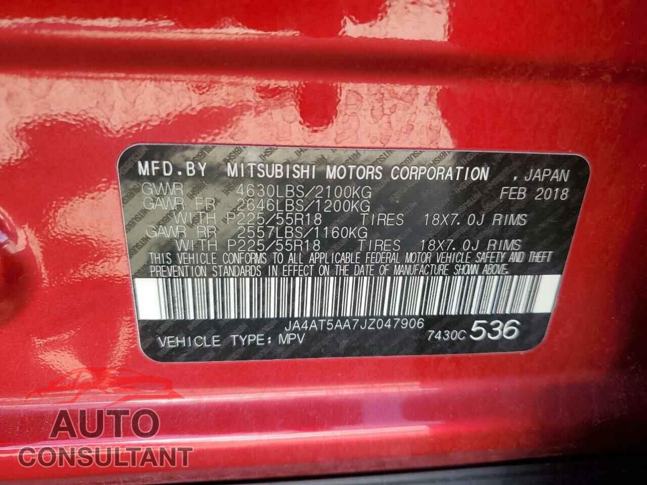 MITSUBISHI ECLIPSE 2018 - JA4AT5AA7JZ047906