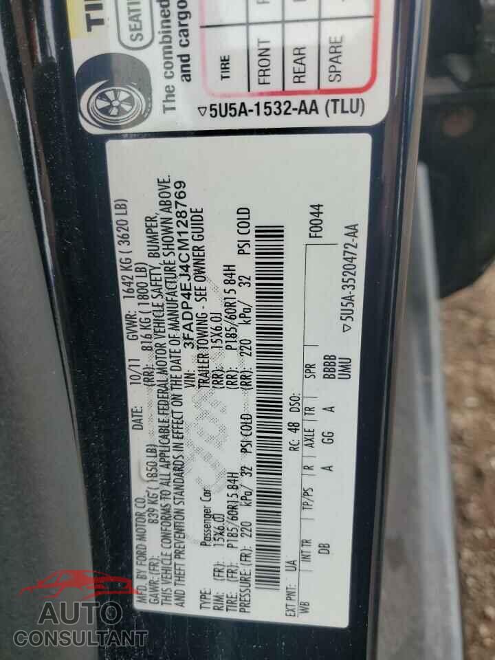 FORD FIESTA 2012 - 3FADP4EJ4CM128769
