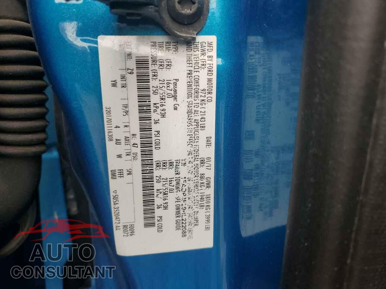 FORD FOCUS 2017 - 1FADP3F29HL222088