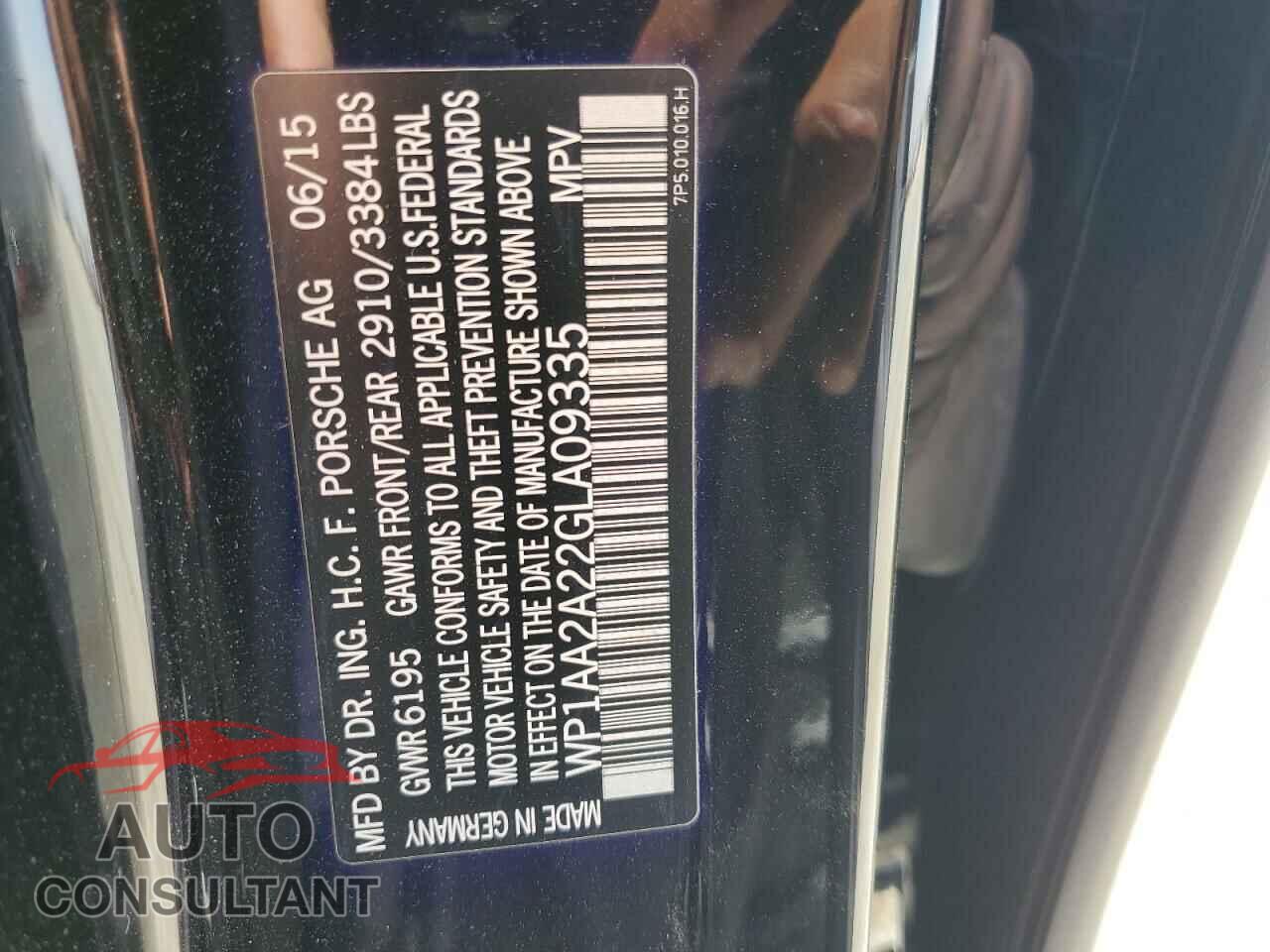 PORSCHE CAYENNE 2016 - WP1AA2A22GLA09335