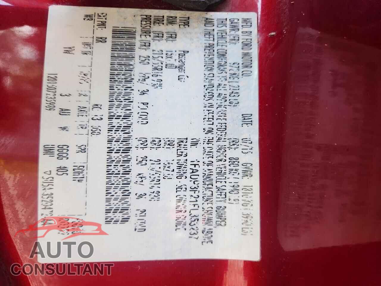 FORD FOCUS 2015 - 1FADP3F21FL353237