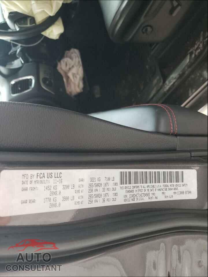 DODGE DURANGO 2017 - 1C4SDHCT1HC724503