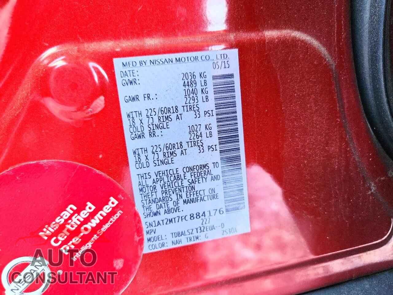 NISSAN ROGUE 2015 - 5N1AT2MT7FC884176