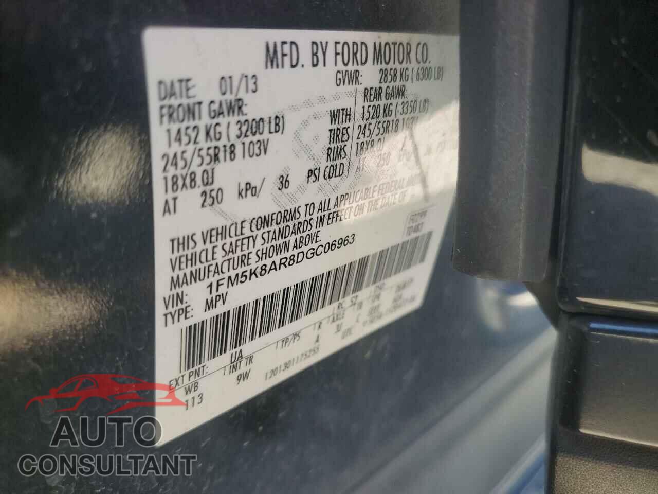 FORD EXPLORER 2013 - 1FM5K8AR8DGC06963
