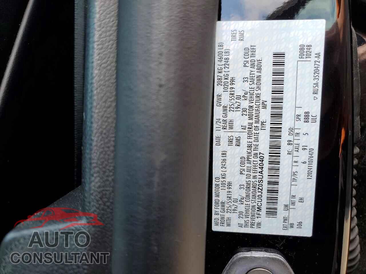 FORD ESCAPE 2025 - 1FMCU0JZ0SUA40407