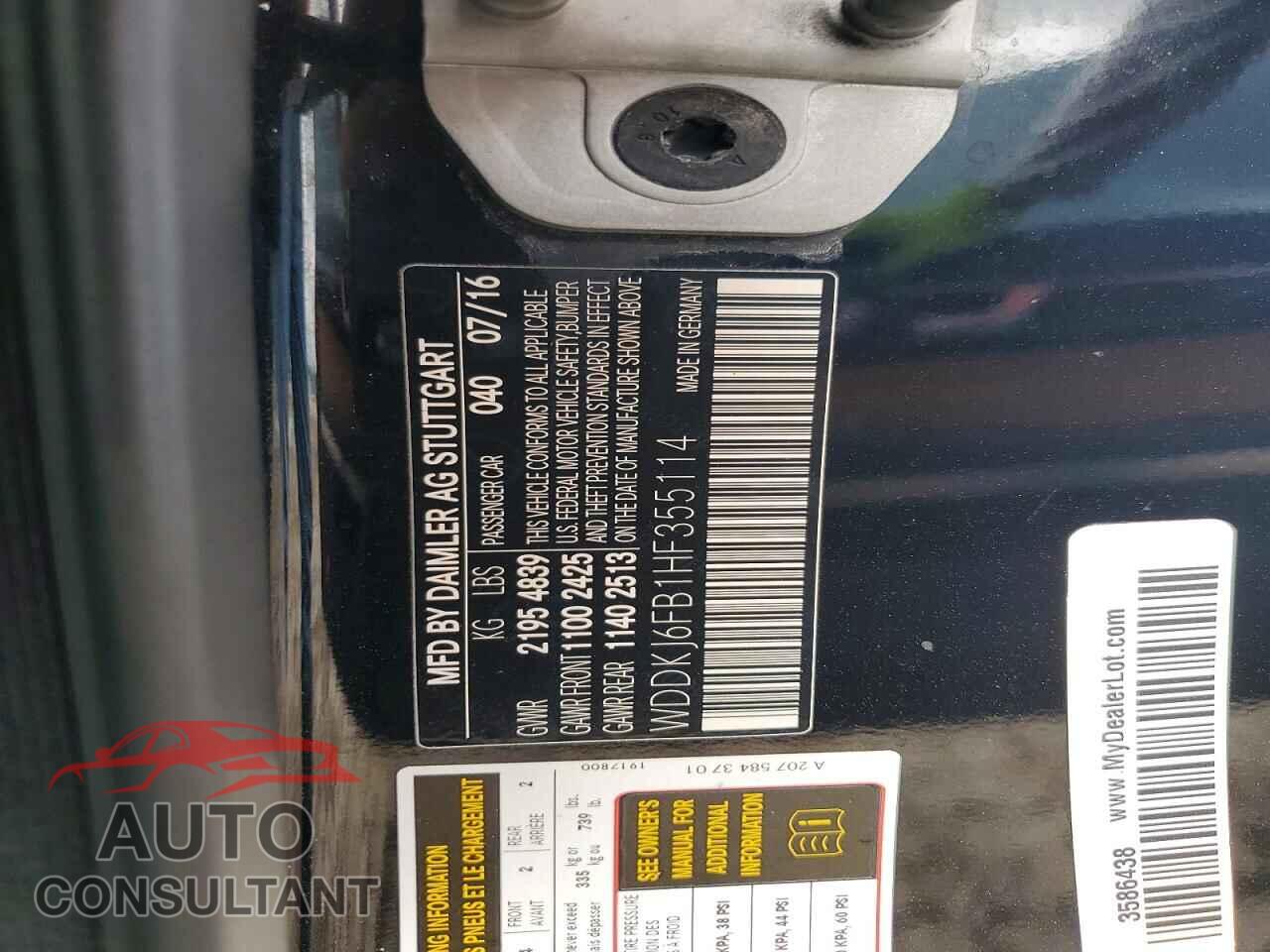 MERCEDES-BENZ E-CLASS 2017 - WDDKJ6FB1HF355114