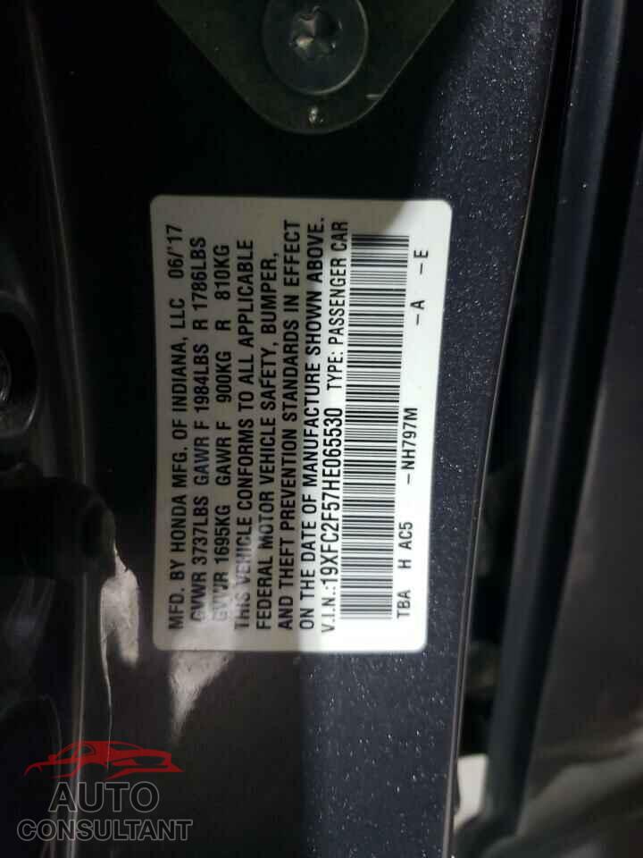 HONDA CIVIC 2017 - 19XFC2F57HE065530