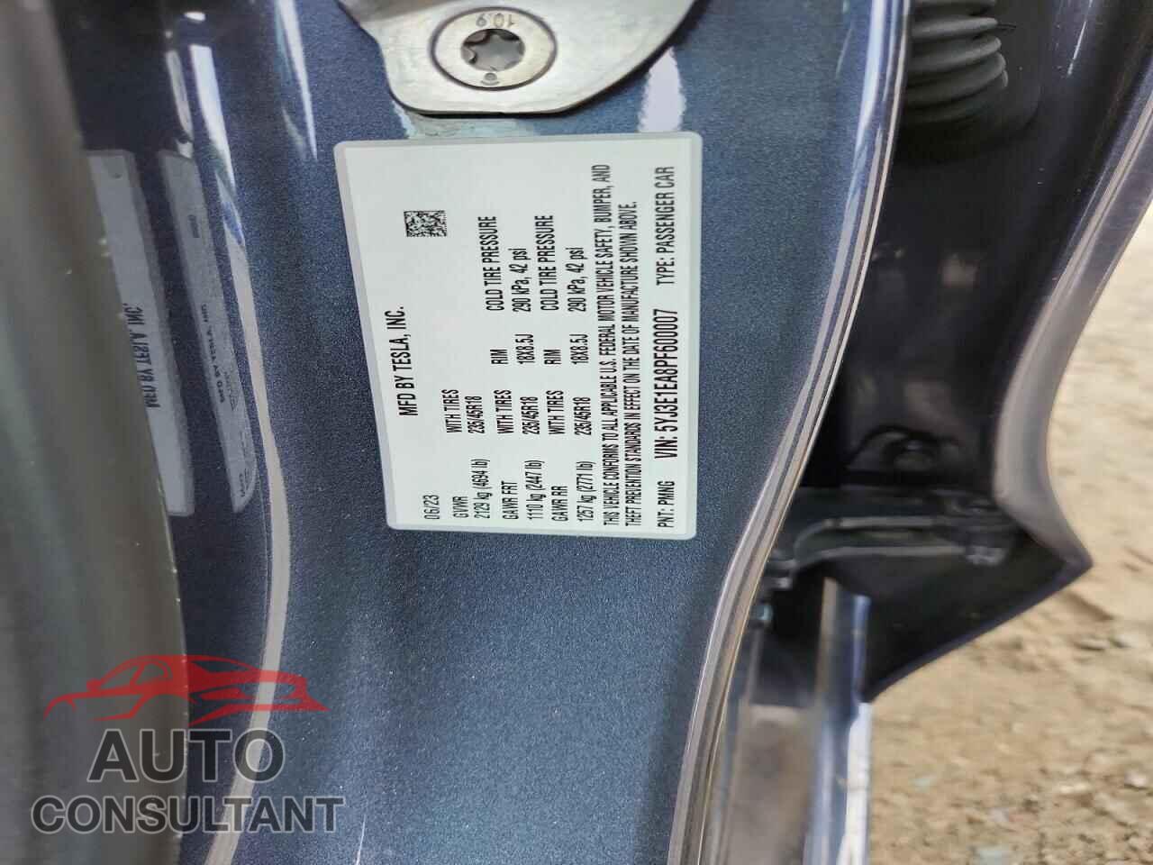 TESLA MODEL 3 2023 - 5YJ3E1EA8PF600007