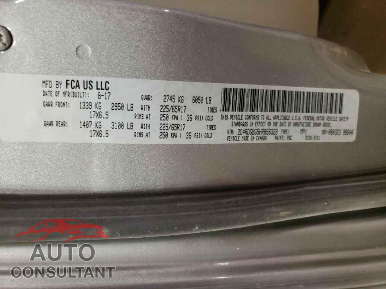 DODGE CARAVAN 2017 - 2C4RDGBG5HR856328