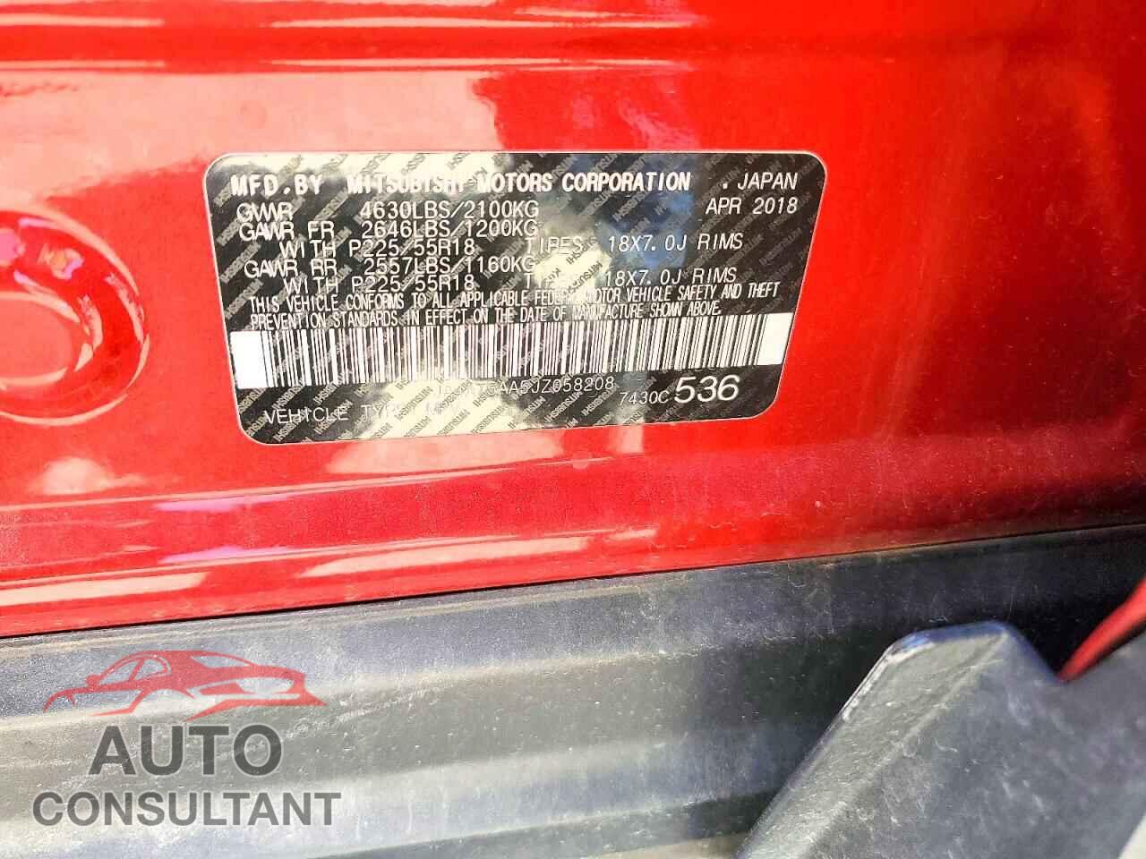 MITSUBISHI ECLIPSE 2018 - JA4AT5AA5JZ058208