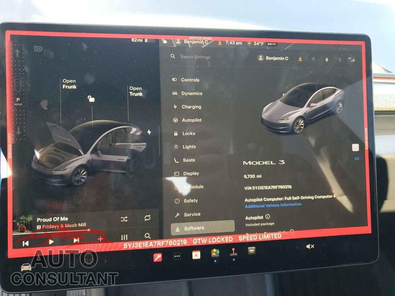 TESLA MODEL 3 2024 - 5YJ3E1EA7RF760219