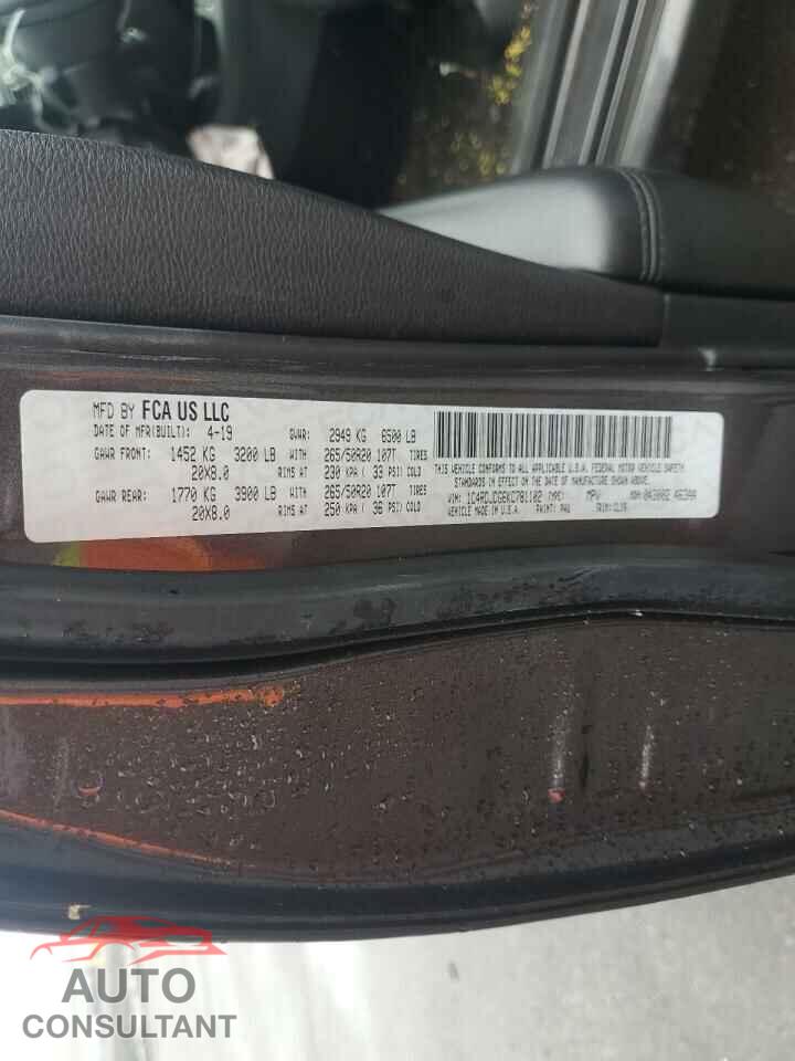DODGE DURANGO 2019 - 1C4RDJDG6KC781102